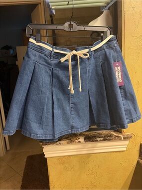 Weekend Academy Girls' Plus Size XXL Blue Denim Skort